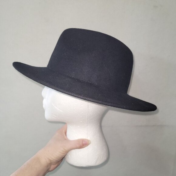 Free People Hat Womens OS Black Wool Goldfinger Western Felt Wide‎ Brim Hat - Picture 2 of 12